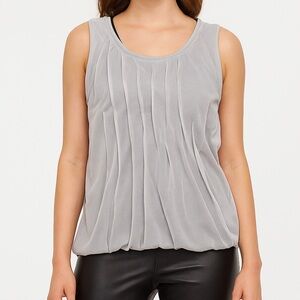NEW! Grace Elements Shimmer Rouched Sleeveless Top Size L